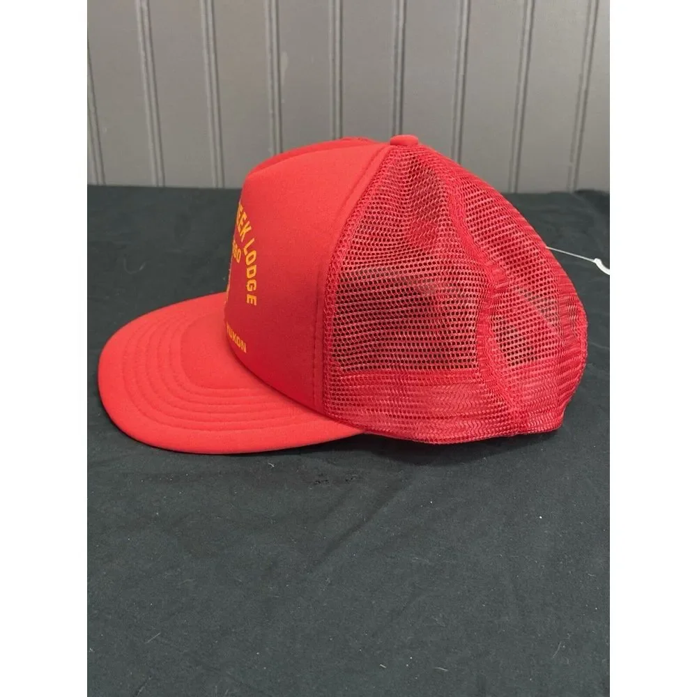 Vintage Toronto Alaska Hwy Yukon Red Trucker Hat Mile 590 Contact‎ Creek Lodge